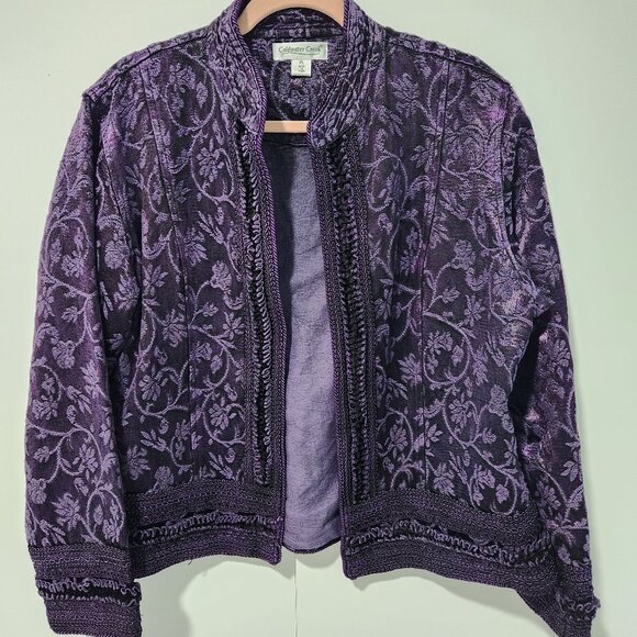 Coldwater Creek Purple Floral Jacket - Picture 1 of 6